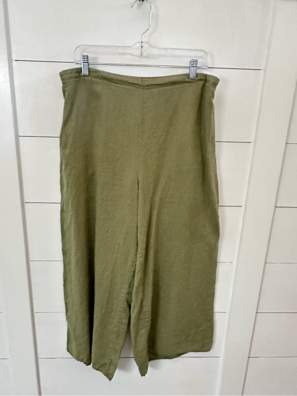 Flax Wide-Leg Linen Pants in Olive Green - Picture 2 of 14